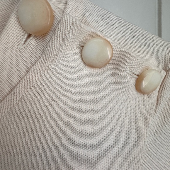 Sezane Emy Dress NWT Cream Organic Cotton Midi Dress Button Shoulder Size M - Picture 5 of 8